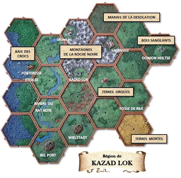 La carte de la région de Kazad Lok
