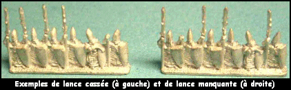 Exemples de lance cassée (à gauche) et de lance manquante (à droite) - S. Gallen