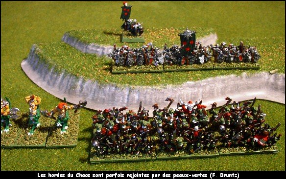 Les hordes du Chaos sont parfois rejointes par des peaux-vertes (F. Bruntz)