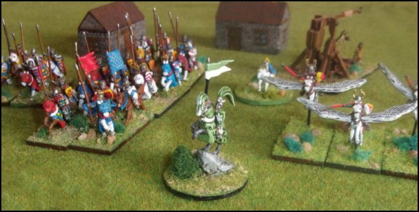 Le Chevalier de Sinople en tête d'une ost de Bretonnie