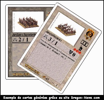 Exemple de cartes générées grâce au site Dragon-News.com